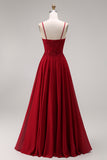 2 Piece Burgundy A Line Appliqued Beaded Mother of the Bride Dress