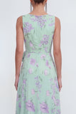 Ruffled A Line Blue Floral Wedding Guest Dress with 3D Flowers
