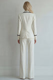 Peaked Lapel Ivory 2 Piece Slim Fit Women Suits
