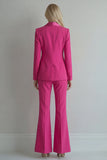 Blue 2 Piece Peaked Lapel Double Breasted Women Suits