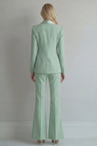 Blue 2 Piece Peaked Lapel Double Breasted Women Suits