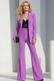 Purple 2 Piece Single Buckle Classic Women Suits
