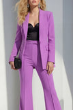 Purple 2 Piece Single Buckle Classic Women Suits