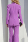 Purple 2 Piece Single Buckle Classic Women Suits