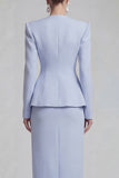 Green 2 Piece Single Buckle Bodycon Women Suits
