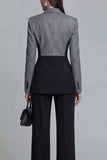 Black 2 Piece Peaked Lapel Slim Fit Women Suits