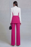 Black 2 Piece Peaked Lapel Slim Fit Women Suits