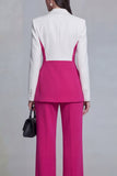 Black 2 Piece Peaked Lapel Slim Fit Women Suits