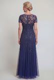 Dark Green A Line Sequin Maxi Mother of the Bride Dress