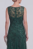 Sparkly Navy A Line Sleeveless Mother of the Bride Dress