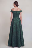 Jacquard Off the Shoulder A Line Blush Mother of the Bride Dress