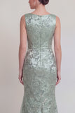 Jacquard Blush Mermaid Sleeveless Mother of the Bride Dress