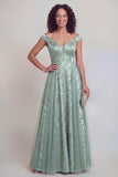 Jacquard Navy A Line Maxi Mother of the Bride Dress