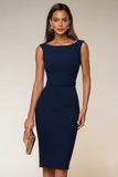 Ivory Bodycon Midi Work Dress with Slit