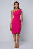 Black One Shoulder Cut Out Work Dress with Slit