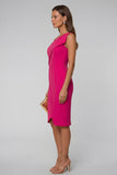 Black One Shoulder Cut Out Work Dress with Slit