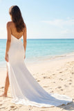 Ivory Strapless Mermaid Ruched Satin Wedding Dress