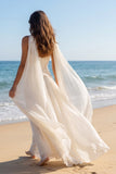 Strapless Ivory A Line Pleated Maxi Wedding Dress