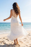 High Neck Ivory Sleeveless Maxi Wedding Dress