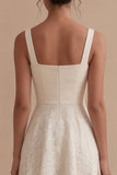 Ivory Lace A Line Midi Engagement Dress