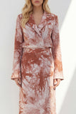 Pink 2 Piece Notched Lapel A Line Women's Linen Suits