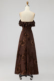Strapless Ruffled A Line Floral Appliqued Yellow Wedding Guest Dress