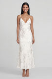 Mermaid Sequin Appliqued Sage Green Wedding Guest Dress