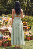 Strapless A Line Cut Out Ruched Dusty Sage Wedding Guest Dress