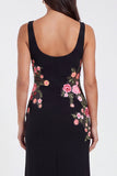 Black Floral Mermaid Maxi Wedding Guest Dress