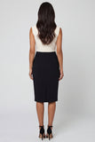 Shawl Lapel ColorBlock Black and White Bodycon Work Dress