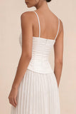 A Line Straphetti Straps White Dress