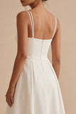 A Line White Midi Engagement Dress