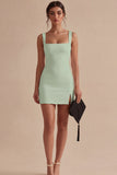 Spaghetti Straps Bodycon Mini White Dress