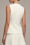 2 Piece Ivory A Line Sleeveless Mini Work Dress
