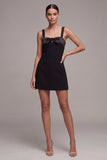 Black Bodycon Mini Dress with Keyhole