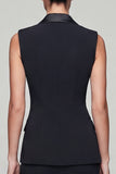 2 Piece Peaked Lapel Black Bodycon Mini Work Dress