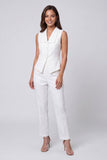 Shawl Lapel 2 Piece Ivory Sleeveless Women's Suits