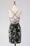 Floral Corset Pink Embroidered Bodycon Mini Homecoming Dress
