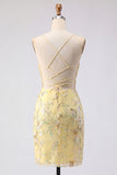 Floral Corset Pink Embroidered Bodycon Mini Homecoming Dress