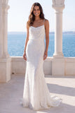 Sparkly Ivory Mermaid Maxi Wedding Dress