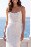 Sparkly Ivory Mermaid Maxi Wedding Dress