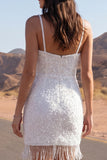 Sparkly Strapless Ivory Mini Boho Wedding Dress