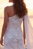 One Shoulder Floral Ivory Mini Bridal Shower Dress with Streamer