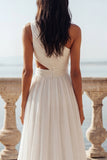 One Shoulder Ruffled Cut Out Ruched A Line Ivory Wedding Dress