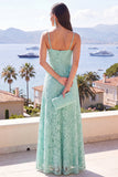 Mint Ruffled A Line Floral Wedding Guest Dress