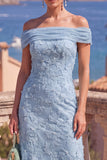 Off the Shoulder Floral Mermaid Sage Green Wedding Guest Dress With Beading