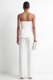 Strapless White 2-Piece Double Breasted Slim Fit Women Suits