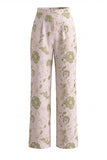 Halter Golden Floral 2 Piece Slim Fit Women Suits