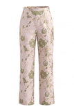 Halter Golden Floral 2 Piece Slim Fit Women Suits