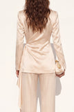 Champagne Satin Peak Lapel 2 Piece Women Suits
